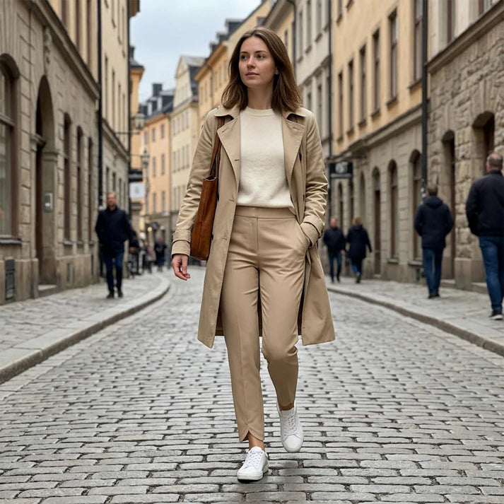 Women's High-Waisted Stretch Ankle Pants