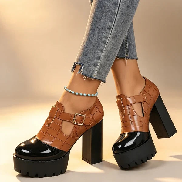 Women’s T-Strap Platform Block Heels
