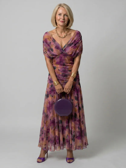 Women's Convertible Off-Shoulder Floral Maxi Dress