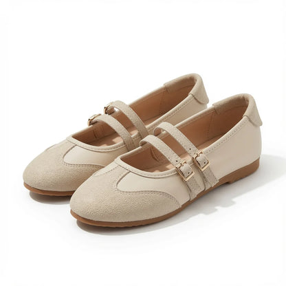 Women's Double Buckle Mary Jane Flats