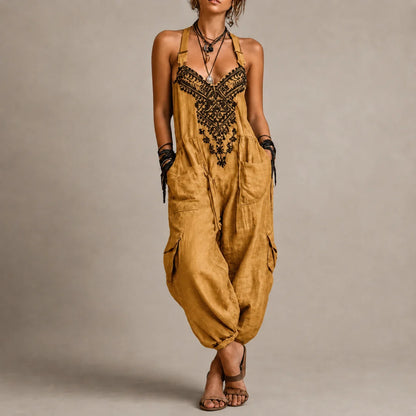 Women's Embroidered Utility Jumpsuit
