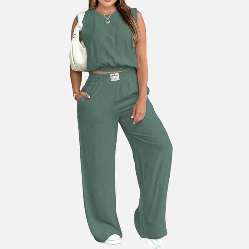 Women's Relaxed Wide-Leg Lounge Set