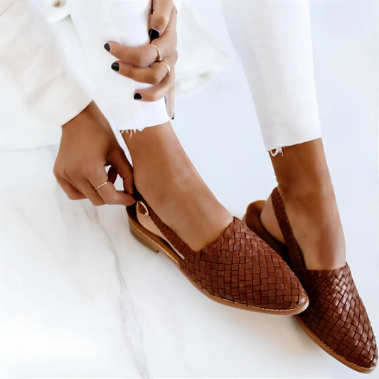 Women's Woven Slingback Flat Shoes