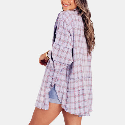 Women's Plaid Button-Front Shirt