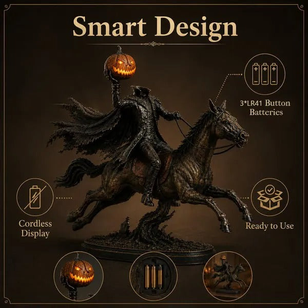 Headless Horseman Pumpkin Rider Statue