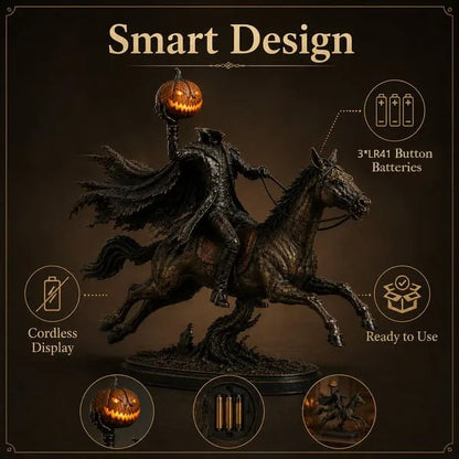 Headless Horseman Pumpkin Rider Statue