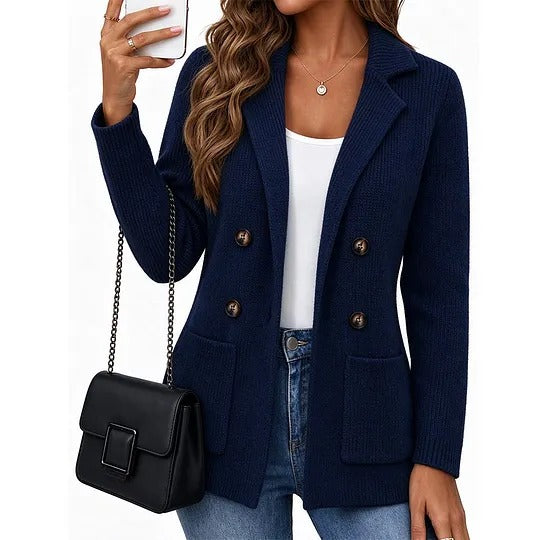 Women's Double-Breasted Knit Blazer
