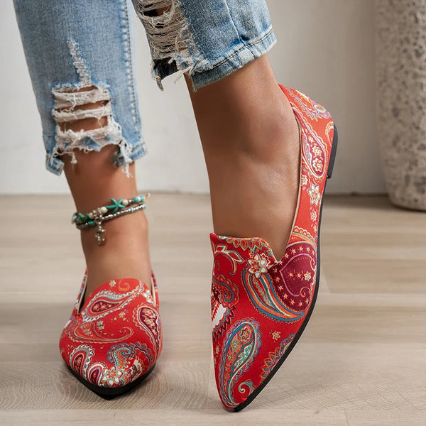 Women's Patterned Pointed-Toe Flats
