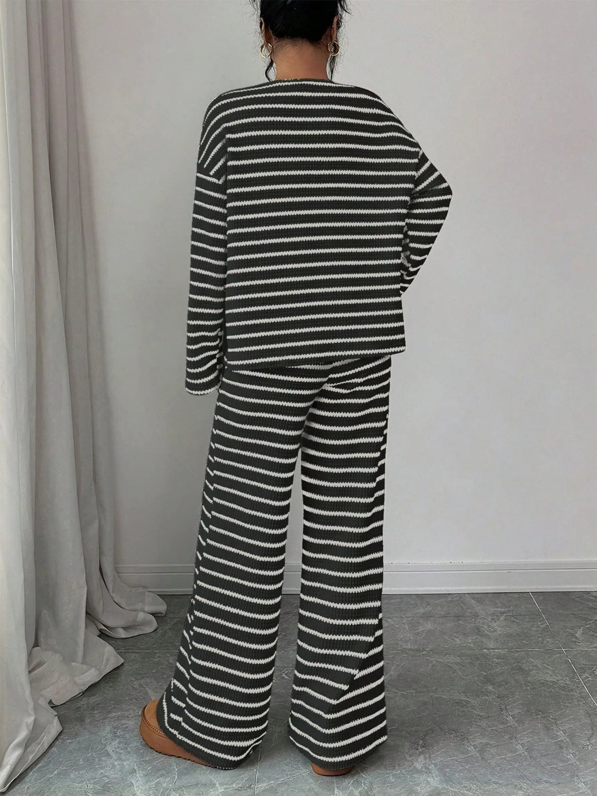 Women's Striped Two-Piece Lounge Set