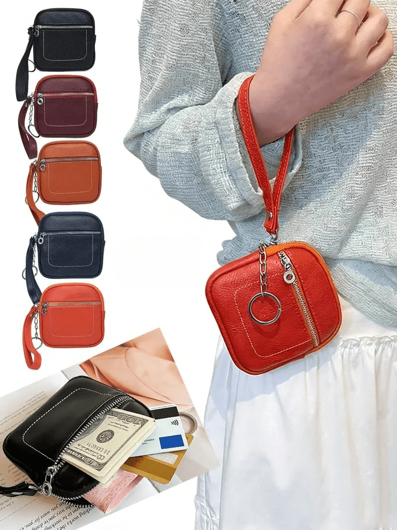 Mini Zip Coin Purse with Wrist Strap