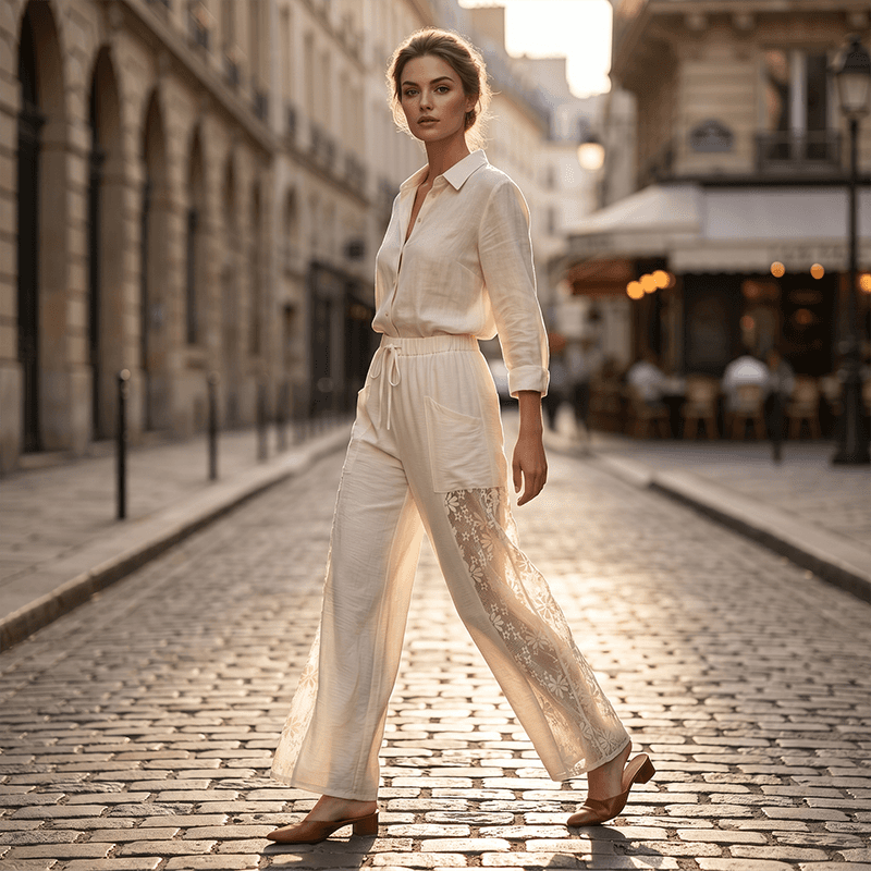 Women's Lace-trimmed Pants