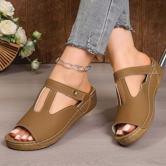 Women's Open-Toe Wedge Slide Sandals