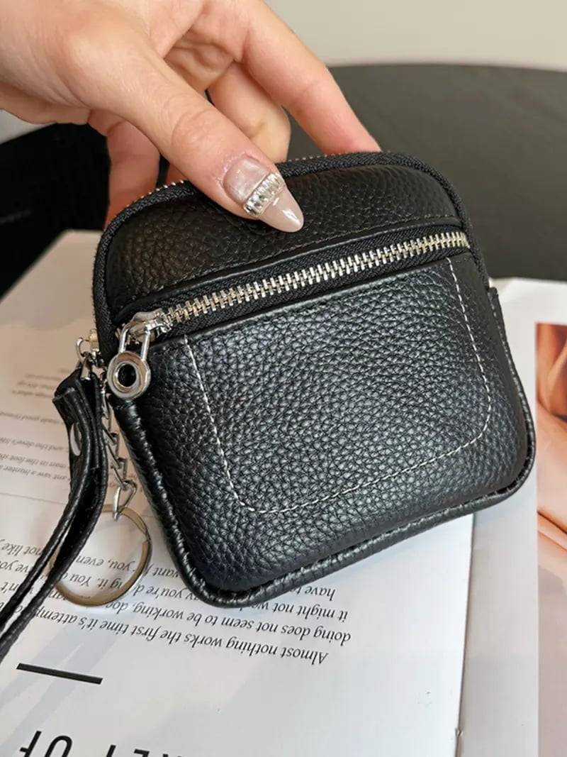Mini Zip Coin Purse with Wrist Strap