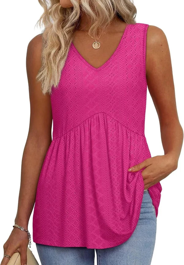Women’s Printed V-Neck Peplum Top