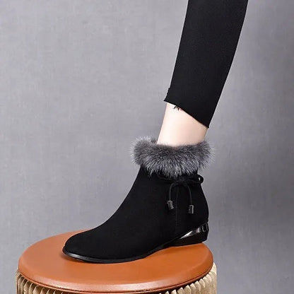 Women's Ankle Boots with Faux Fur Trim