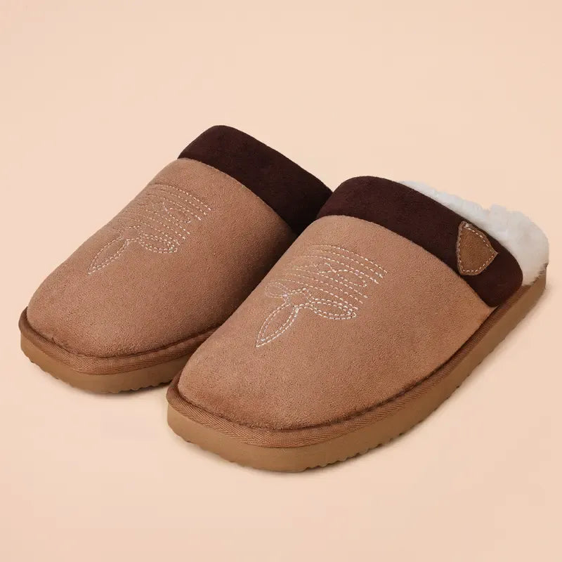 Unisex Embroidered Mule Slippers
