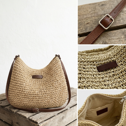 Woven Straw Shoulder Bag