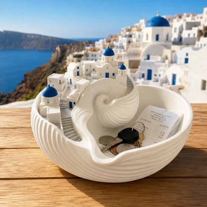 Santorini-Inspired Decorative Catchall Bowl