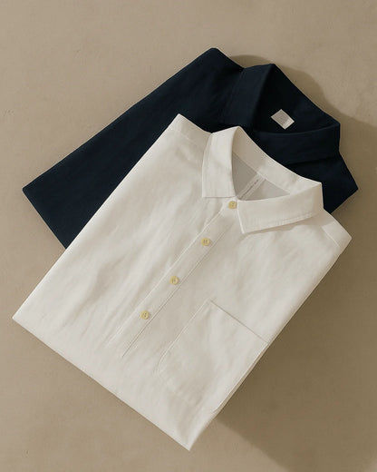 Men's Collared Button-Front Popover Shirt