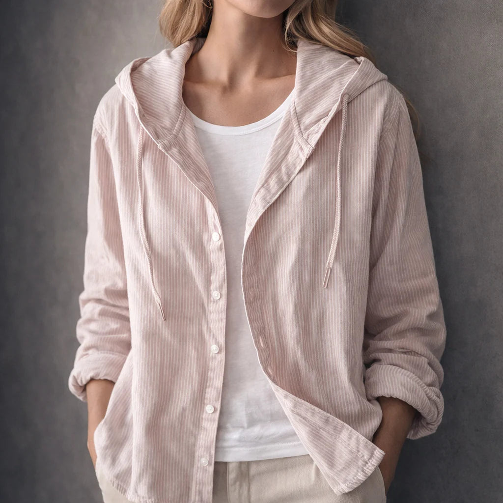 Men's Button-Front Hooded Shirt