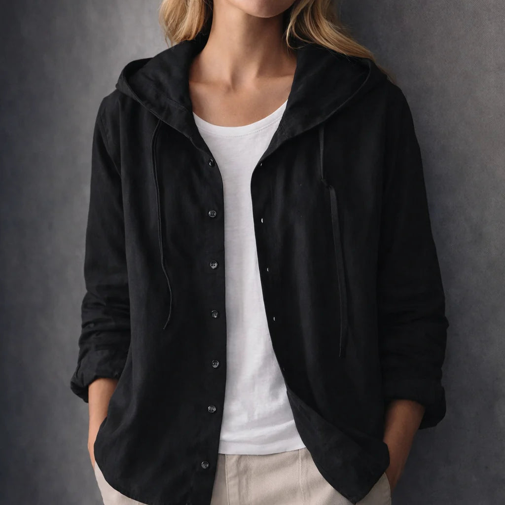 Men's Button-Front Hooded Shirt