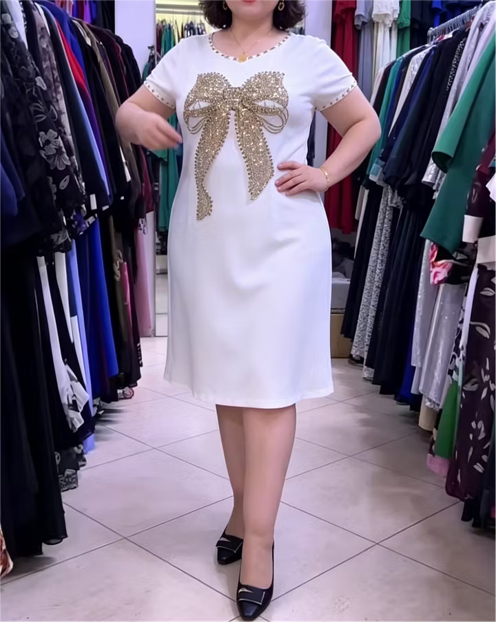 Women's Sparkle Bow Accent Dress