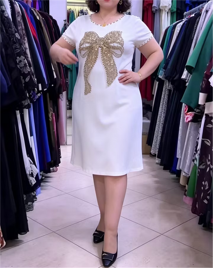 Women's Sparkle Bow Accent Dress
