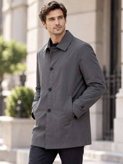 Men's Button-Front Collared Coat
