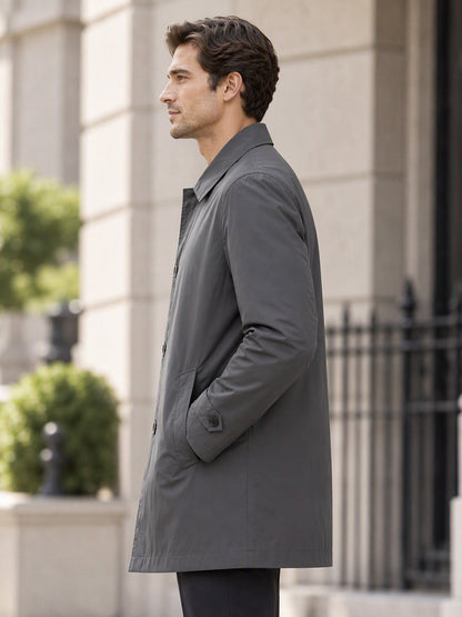 Men's Button-Front Collared Coat