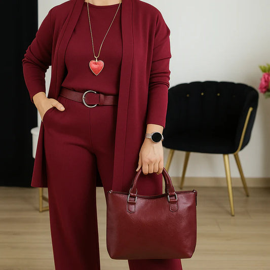 Women's Three-Piece Cardigan Lounge Set