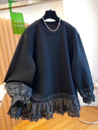 Women's Loose Top with Decorative Trim