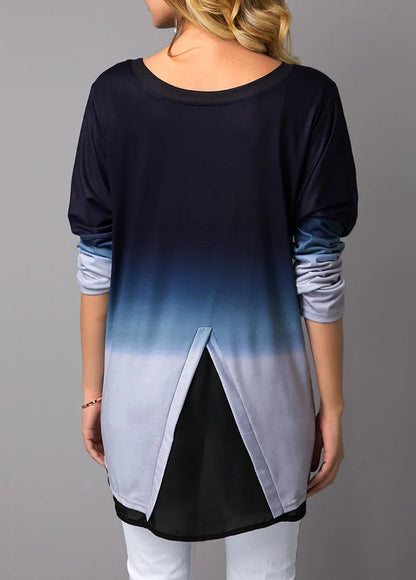 Women’s Ombre Asymmetric Tunic Top