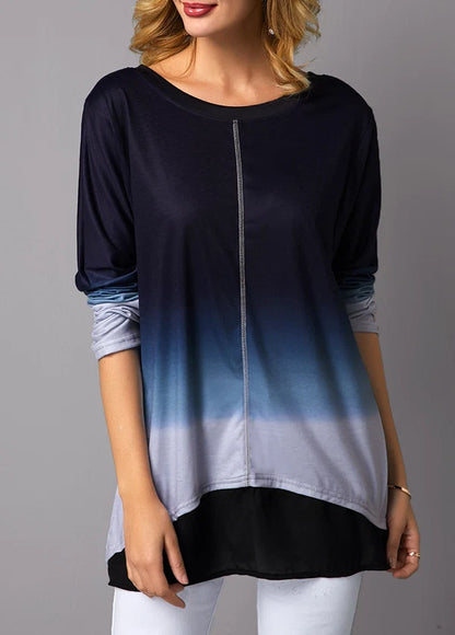 Women’s Ombre Asymmetric Tunic Top