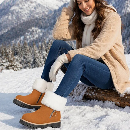 Women's Faux Fur Cuff Ankle Boots