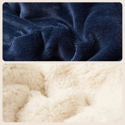 Double-Layer Plush Blanket with Fleece Lining