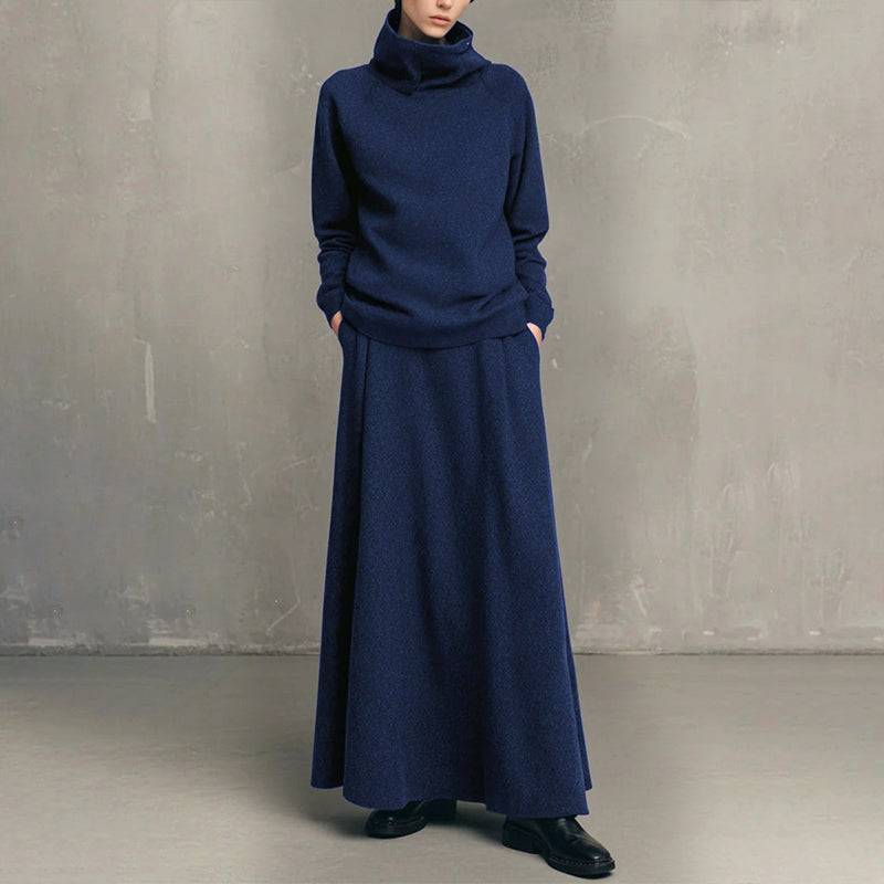 Women's High-Neck Top and Skirt Set