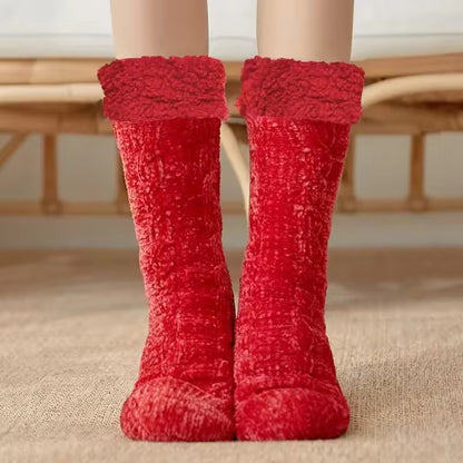 Unisex Knit Slipper Socks with Fold-Over Cuffs