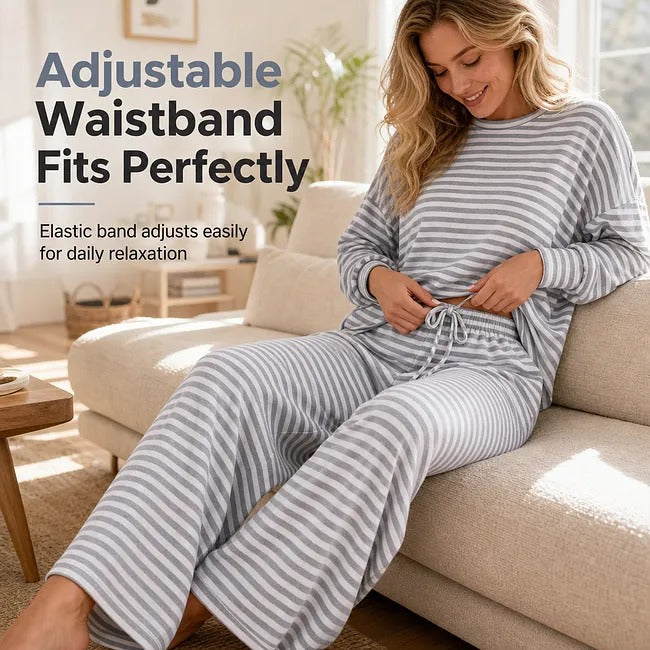 Women's Striped Two-Piece Lounge Set