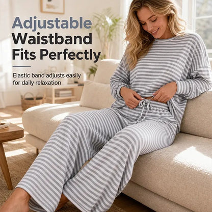 Women's Striped Two-Piece Lounge Set