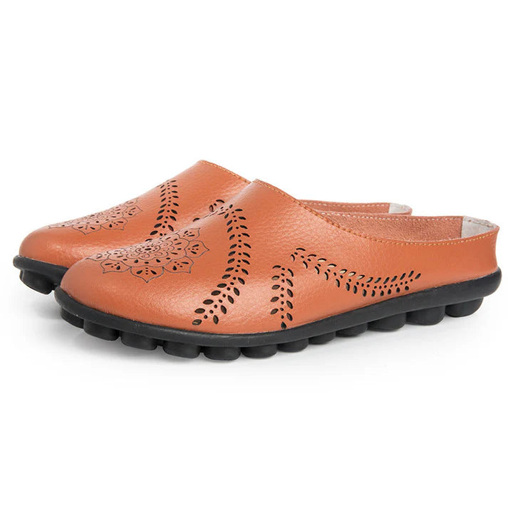 Women’s Floral Cutout Slip-On Mule Flats