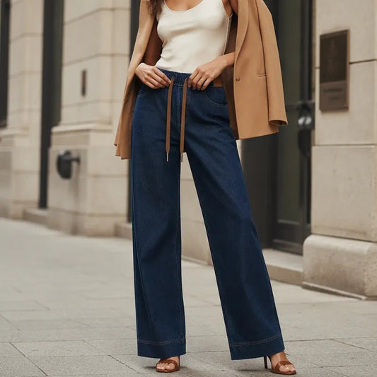 Women's Drawstring Wide Leg Pants