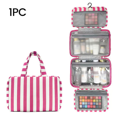 Striped Hanging Toiletry Travel Organizer Bag