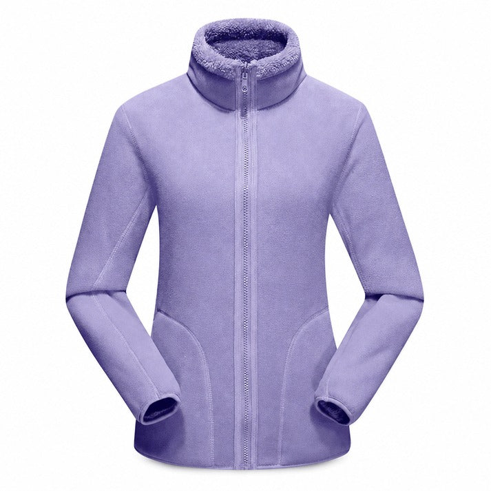 Unisex Reversible Zip-Up Jacket with Stand Collar