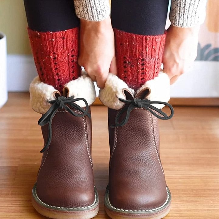 Women’s Leather-Look Lace-Up Ankle Boots