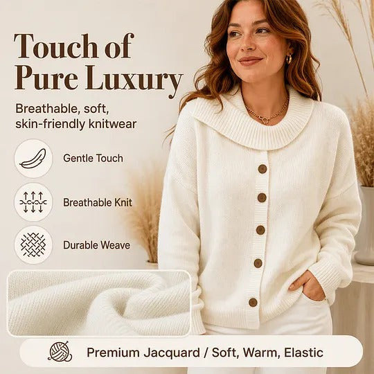 Women's Button-Front Shawl-Collar Cardigan