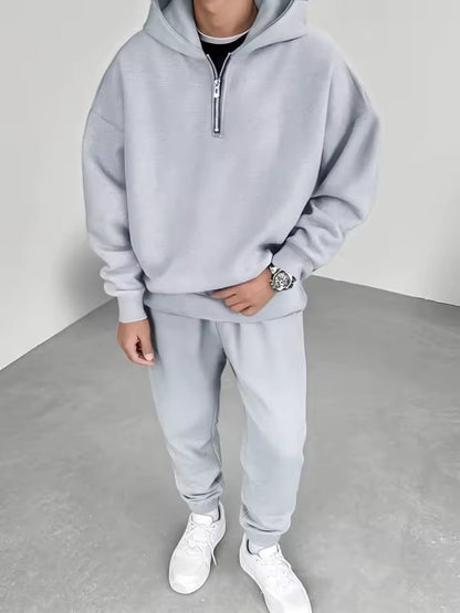 Men's Half-Zip Hoodie and Joggers Set