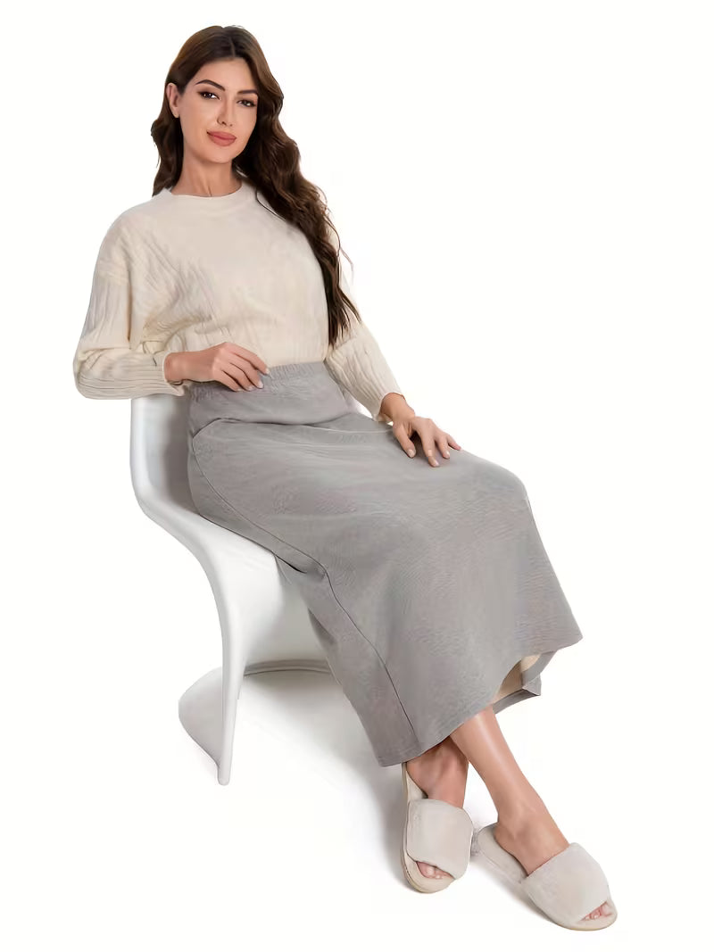 Women’s Warm Fleece Maxi Dress – Cozy Casual Loungewear for Fall & Winter