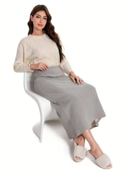 Women’s Warm Fleece Maxi Dress – Cozy Casual Loungewear for Fall & Winter