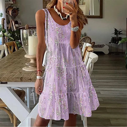 Women’s Floral Print Tiered Dress