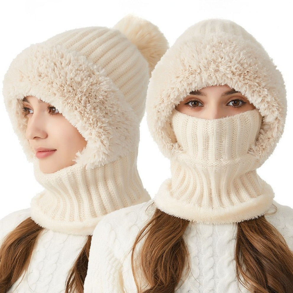 Women's Knit Hat with Neck Cover